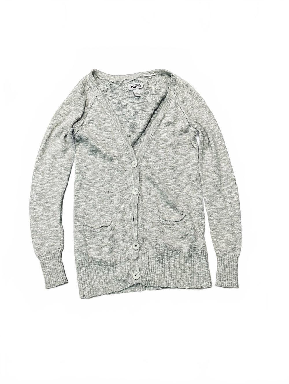 Mudd Heather Gray Button-Front Women's Cardigan